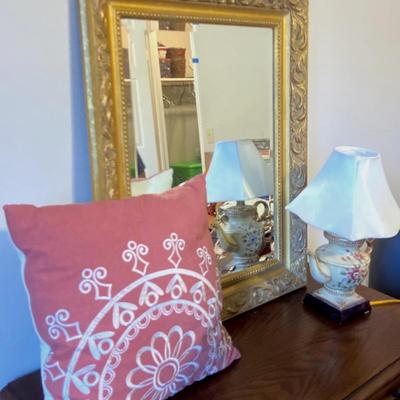 Gold Mirror and Teapot Lamp
