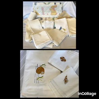 Vintage Handstitched Baby’s, Blanket, And Linens