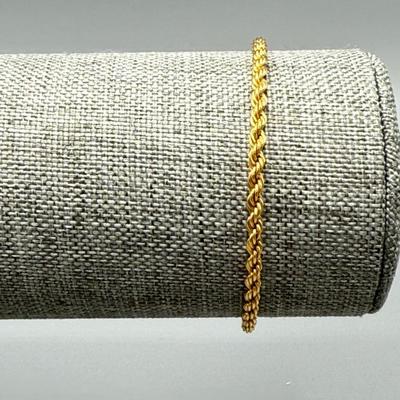 14k Yellow Gold Rope Chain Bracelet 