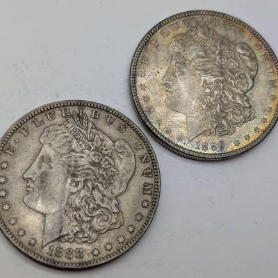 1888 & 1889 Morgan Silver Dollars