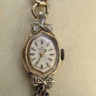 Vintage Paul Le Grande Ladies 14K Gold Watch