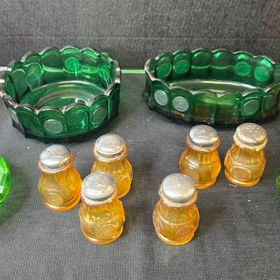 12 Pc Vintage Fostoria Coin Glass Oil Lamp, S & P +