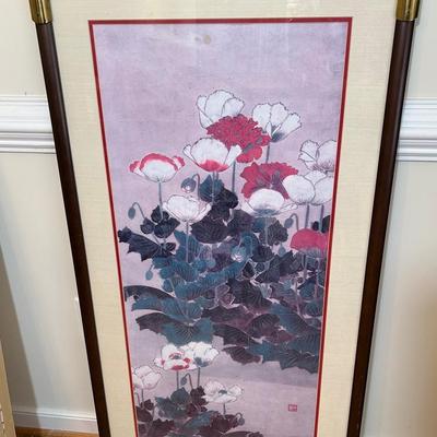 Framed Asian Floral Print 