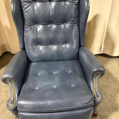 Burrus Wingback Recliner-Blue