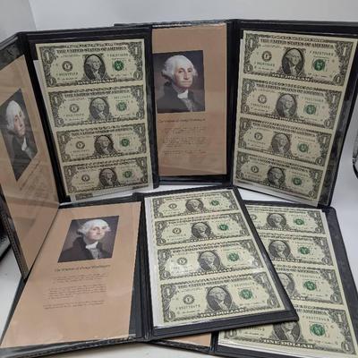 Four Uncut Sheets Of $1 Bills