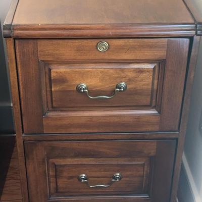 Two Drawer Wood File Cabinet