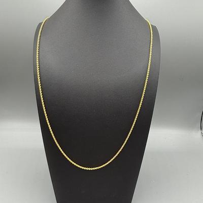 14k Yellow Gold 36” Rope Chain Necklace 