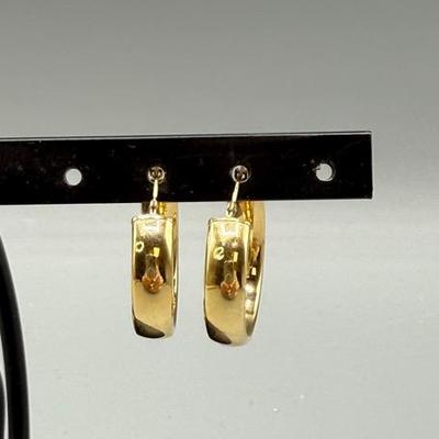 14k Yellow Gold Hoop Earrings 