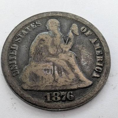 1876-CC Seated Liberty Dime