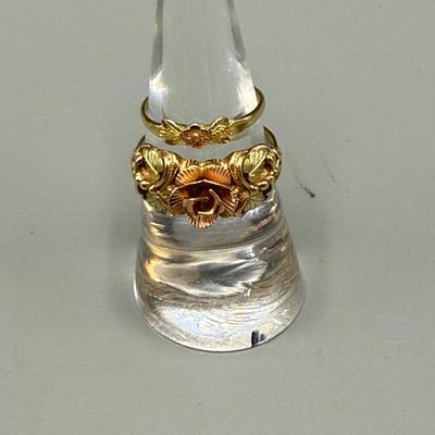 Black Hills Gold 10k Two Tone Gold Dakota Rose Ring And Toe Ring  
