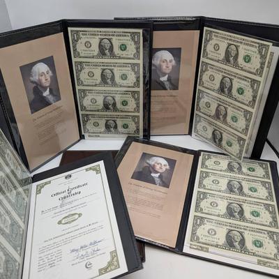 5 Uncut Sheets Of $1 Bills