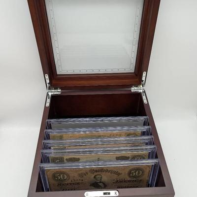 Confederate Currency Set With Display Case