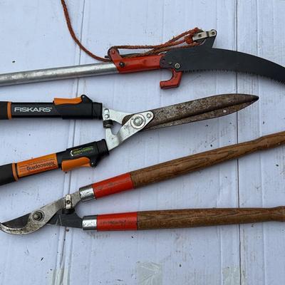 Hedge Shears, Lopper Pruner, 6’ Curled Blade Trimming Saw