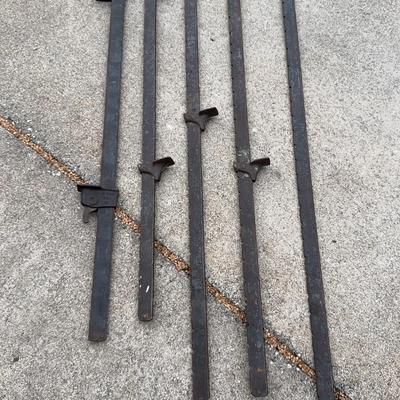 4 Antique Handy Mfg. Iron Bar Clamps, Plus 1 Unbranded  Rare  