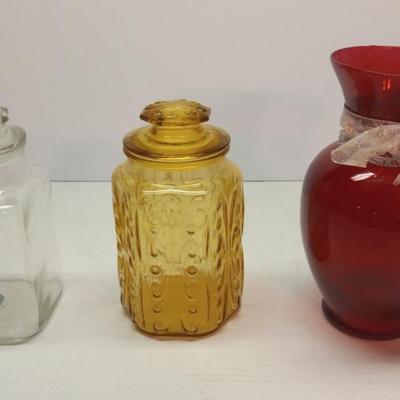 Lot Of 2 Jars 1 Vase