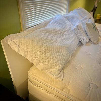 King bed with modern white bed frame
