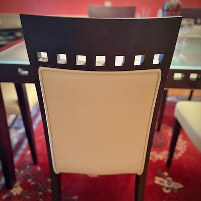 Modern glass table and matching 6 chairs