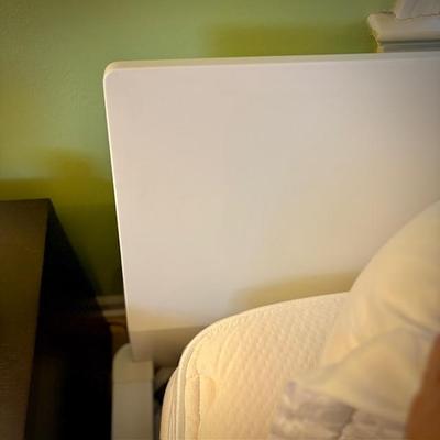 King bed with modern white bed frame