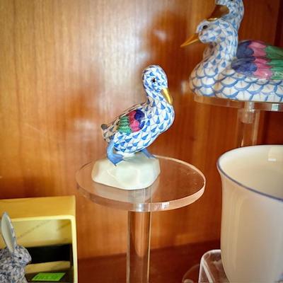 Herend porcelain hand-painted fishnet animals