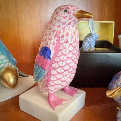 Herend porcelain hand-painted fishnet animals