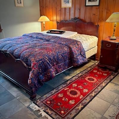 Refinished antique bedroom set and red Chinese runner (matching area rug in dining room)