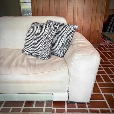 Scan Design Fat Boy white leather sofa and loveseat