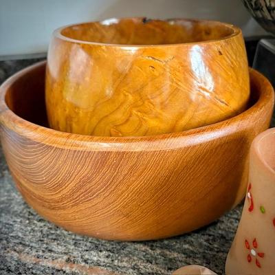 Mid-century wood salad bowls