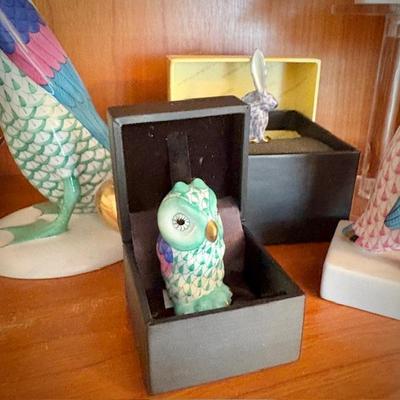 Herend porcelain hand-painted fishnet animals