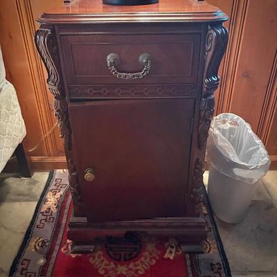 Refinished antique bedroom set - queen bed, night stand, bureau, dresser, and mirror
