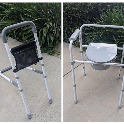 Adjustable Bed Assist Rail & Guardian Folding Bedside Commode