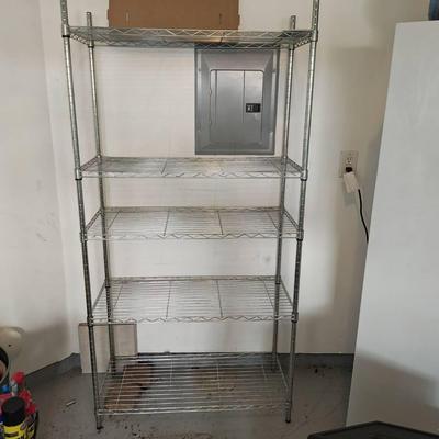 Style Selections 5 -Tier Chrome Steel Utility shelving unit ( 47.7-in W x 18-in D x 72-in 

