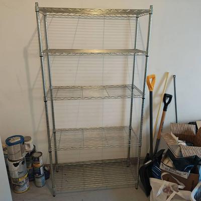 Style Selections 5 -Tier Chrome Steel Utility shelving unit ( 47.7-in W x 18-in D x 72-in 

