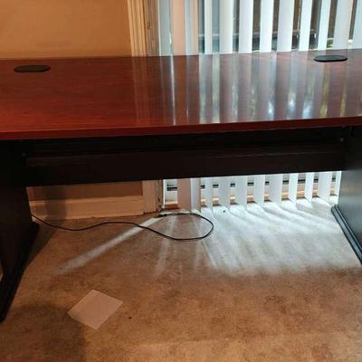 Bush Desk And Black Executive Chair