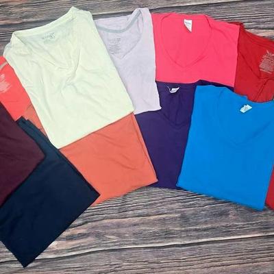 "Terra Sky," "Gildan," and "Faded Glory" V-necks 3XL