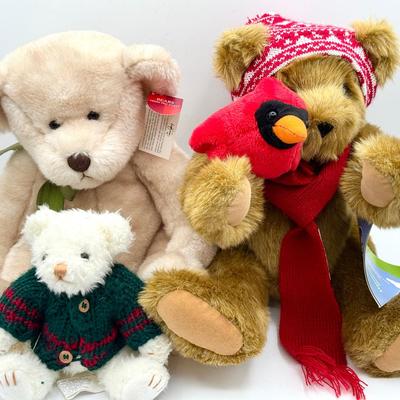 (3) Stuffed Bears-Vermont Teddy Bear & Russ