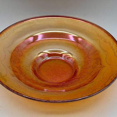vintage Federal Glass Madrid Iridescent 11" Console Bowl