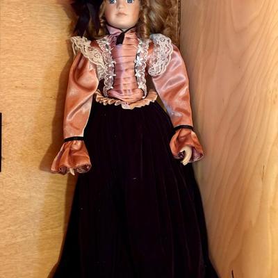 Vintage Tall Porcelain Doll 