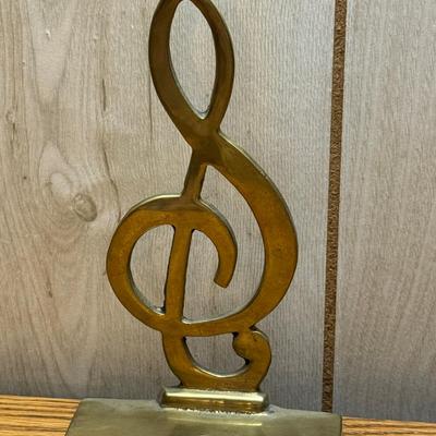 Brass Treble Cleft Bookend 
