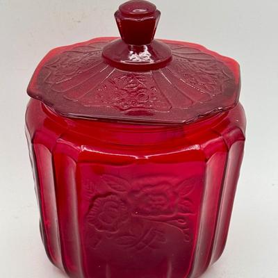 Ruby Red Mayfair Storage Jar