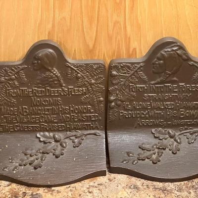 Longfellow Hiawatha bookends
