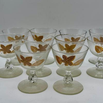(10) Libbey Gold Leaves Champagne Coupes