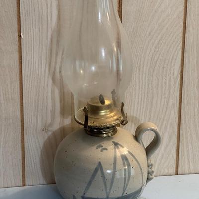 Signed Lamp With Ceramic Base