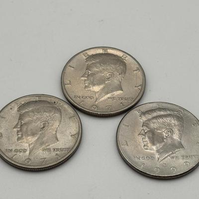 (3) JFK Half Dollar Coins 