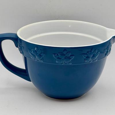 Kate Williams Stonewall Kitchen batter mixing bowl in blue