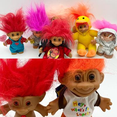 (8) Vintage Troll Dolls