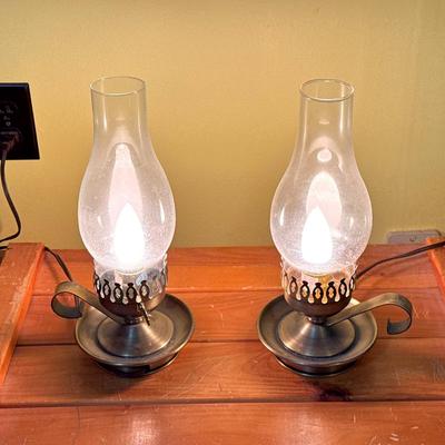 (2) Oil Lamp Style Lights 