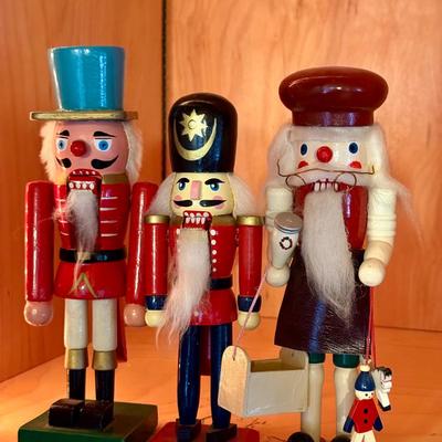 (3) Wooden Nutcrackers 