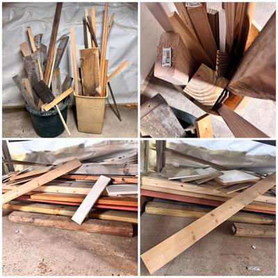 (2) Buckets And A Shelf Of Scrap Wood