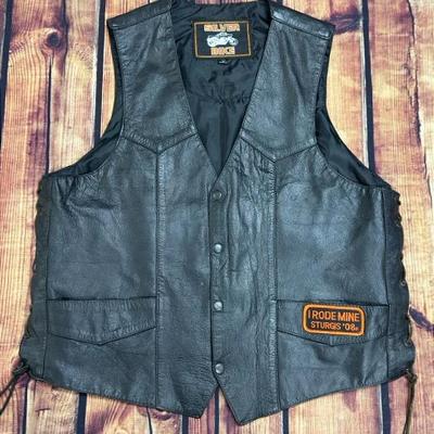 “Silver Bike” Leather Vest