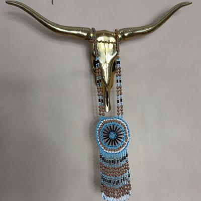 Brass Bull Skull Decor 